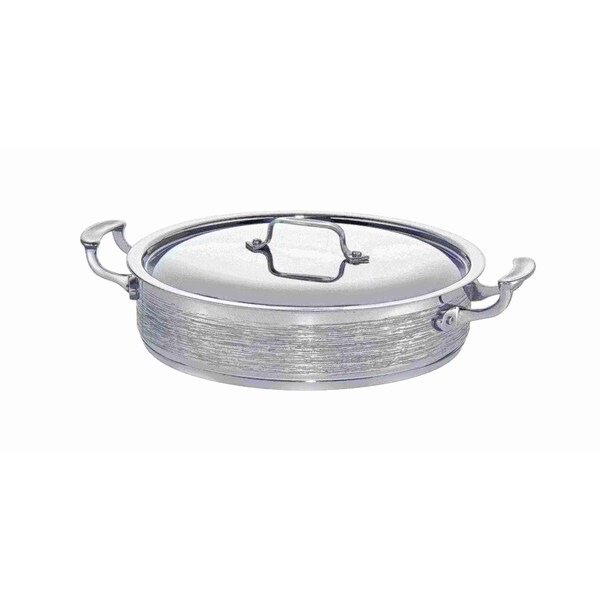 Bon Chef Cucina 6 Qt Pot W/Cover Rain Finish Ind Bottom 12 3/8" Dia X 3" H / 6 Qt 60030RAIN - main